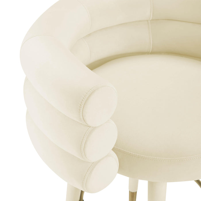 Betty Cream Velvet Barstool - Home And Beyond