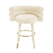 Betty Cream Velvet Counter Stool - Home And Beyond