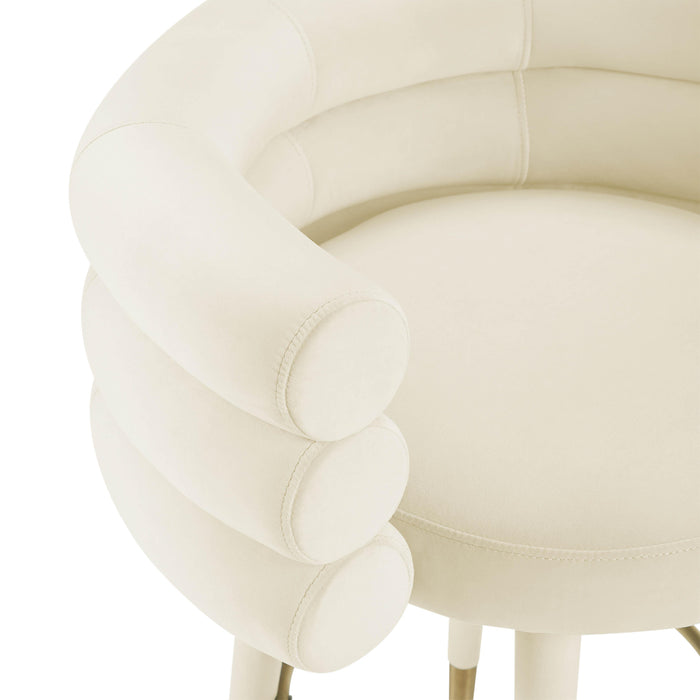 Betty Cream Velvet Counter Stool - Home And Beyond