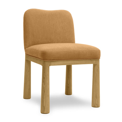 Tiara Cognac Performance Velvet Oak Dining Chair - Home And Beyond
