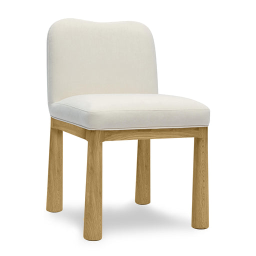 Tiara Cream Performance Velvet Oak Dining Chair - Home And Beyond