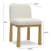 Tiara Cream Performance Velvet Oak Dining Chair - Home And Beyond