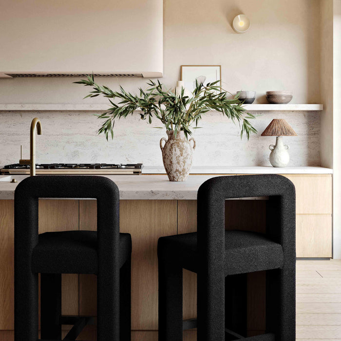 Hazel Black Boucle Counter Stool - Home And Beyond