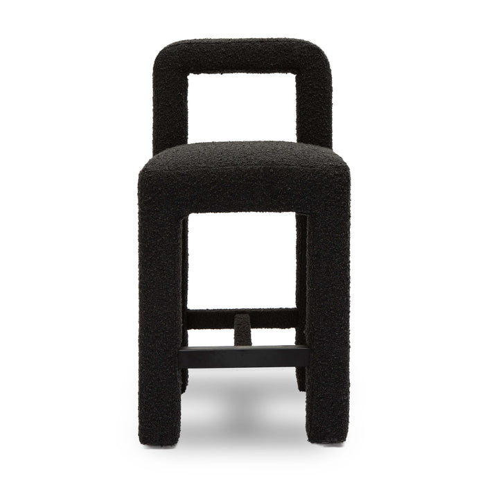 Hazel Black Boucle Counter Stool - Home And Beyond