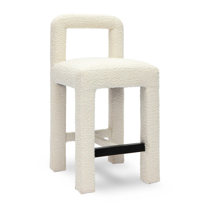 Hazel Cream Boucle Counter Stool - Home And Beyond