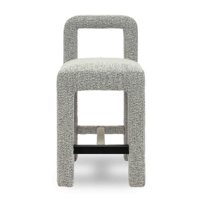 Hazel Grey Boucle Counter Stool - Home And Beyond