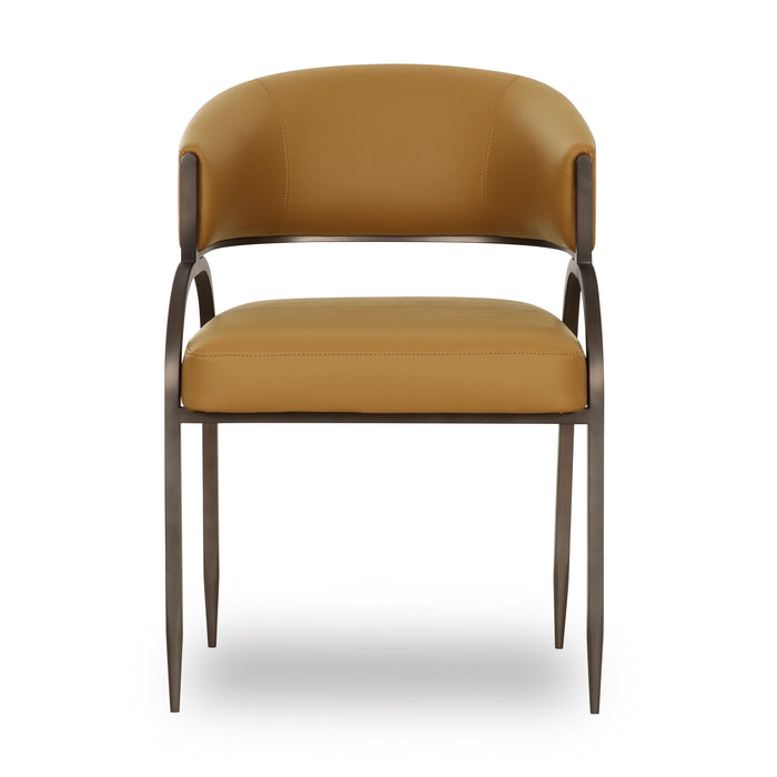 Tatum Tan Performance Vegan Leather Dining Chair - Home And Beyond