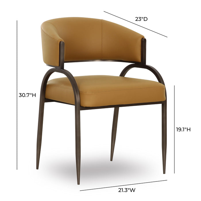 Tatum Tan Performance Vegan Leather Dining Chair - Home And Beyond