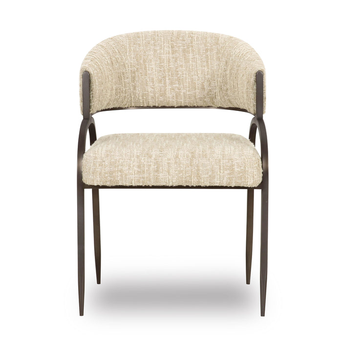 Tatum Taupe Textured Performance Boucle Dining Chair - Home And Beyond