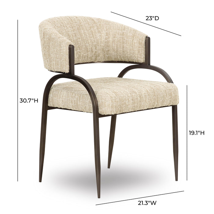Tatum Taupe Textured Performance Boucle Dining Chair - Home And Beyond