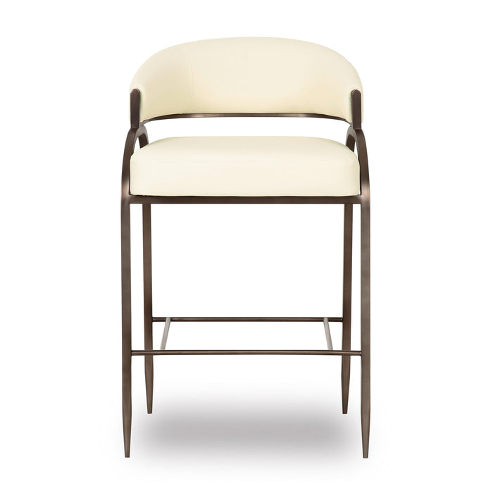Tatum Cream Performance Vegan Leather Counter Stool - Home And Beyond