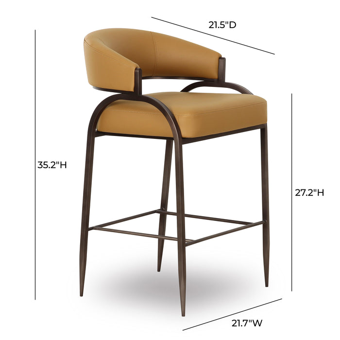 Tatum Tan Performance Vegan Leather Counter Stool - Home And Beyond