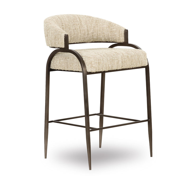 Tatum Taupe Textured Performance Boucle Counter Stool - Home And Beyond