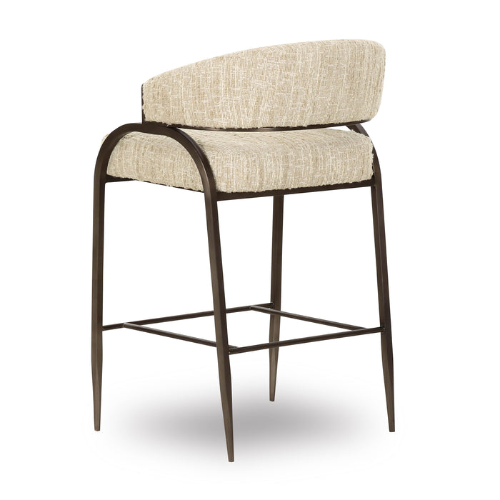 Tatum Taupe Textured Performance Boucle Counter Stool - Home And Beyond