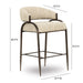 Tatum Taupe Textured Performance Boucle Counter Stool - Home And Beyond