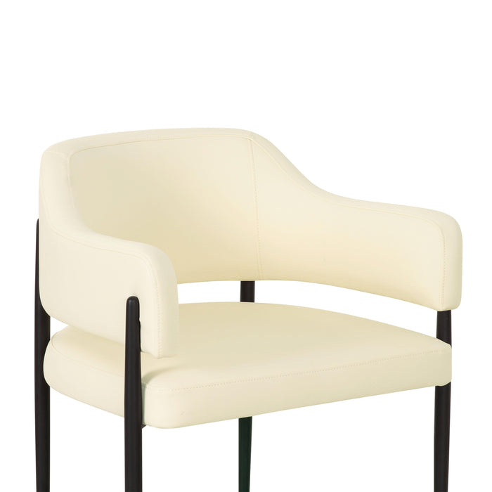 Sezanne Cream Vegan Leather Dining Chair - Home And Beyond