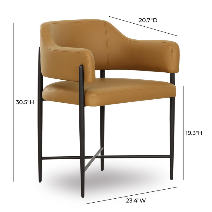 Sezanne Tan Vegan Leather Dining Chair - Home And Beyond
