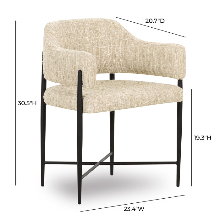 Sezanne Taupe Textured Performance Boucle Dining Chair - Home And Beyond