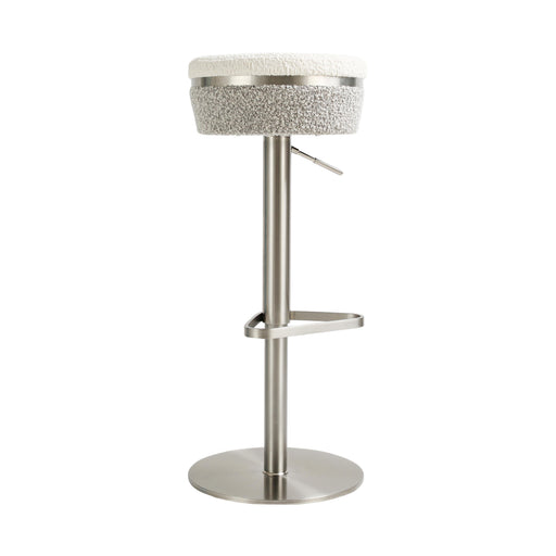 Astro White and Grey Boucle Adjustable Stool - Home And Beyond