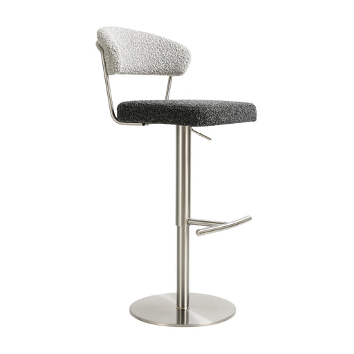 Cosmo Black and Grey Boucle Adjustable Stool - Home And Beyond