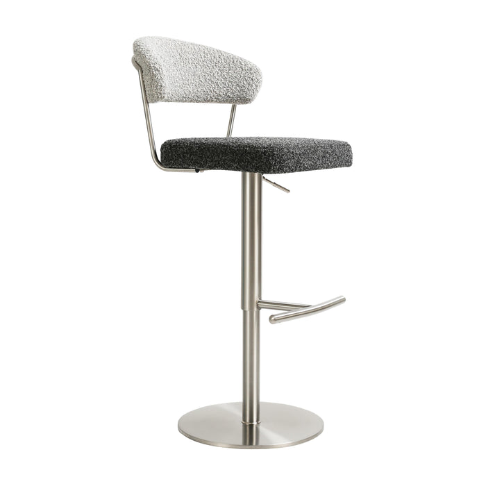 Cosmo Black and Grey Boucle Adjustable Stool - Home And Beyond