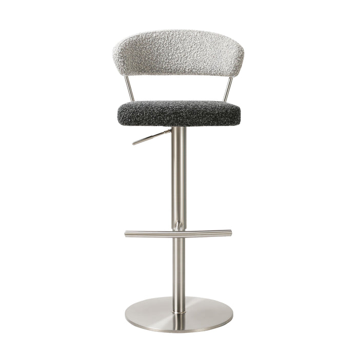 Cosmo Black and Grey Boucle Adjustable Stool - Home And Beyond