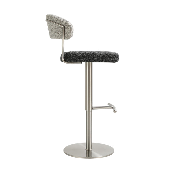 Cosmo Black and Grey Boucle Adjustable Stool - Home And Beyond