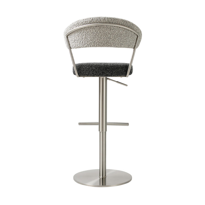 Cosmo Black and Grey Boucle Adjustable Stool - Home And Beyond