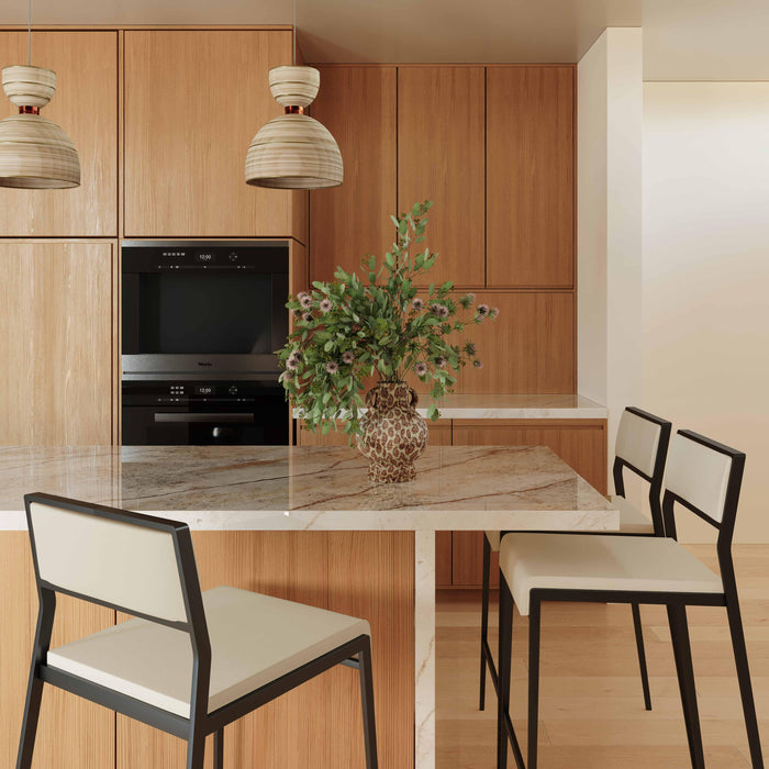 Gale Cream Performance Vegan Leather Stackable Stool - Set of 2 - Home And Beyond