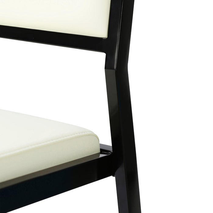 Gale Cream Performance Vegan Leather Stackable Stool - Set of 2 - Home And Beyond