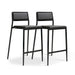 Gale Black Performance Vegan Leather Stackable Stool - Set of 2 - Home And Beyond
