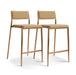 Gale Tan Basketweave Stackable Stool - Set of 2 - Home And Beyond