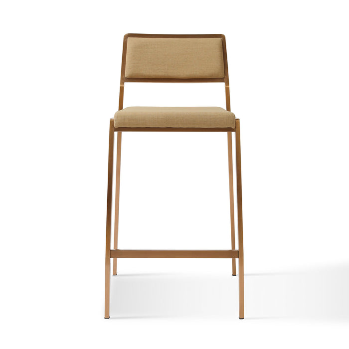 Gale Tan Basketweave Stackable Stool - Set of 2 - Home And Beyond