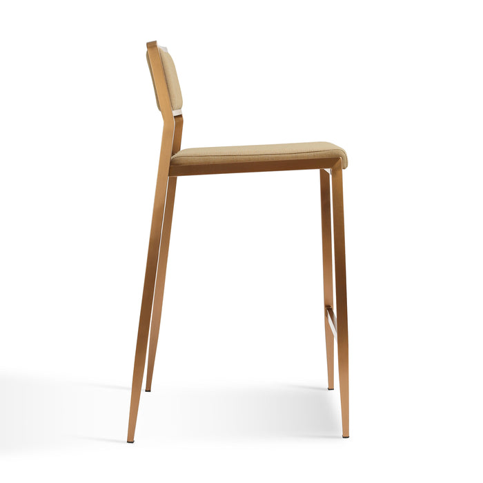 Gale Tan Basketweave Stackable Stool - Set of 2 - Home And Beyond