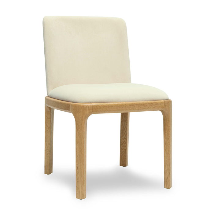 Rebecca Cream Performance Velvet Dining Chair - Home And Beyond