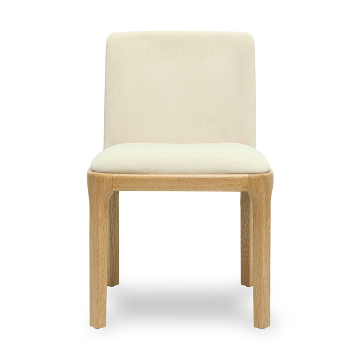 Rebecca Cream Performance Velvet Dining Chair - Home And Beyond