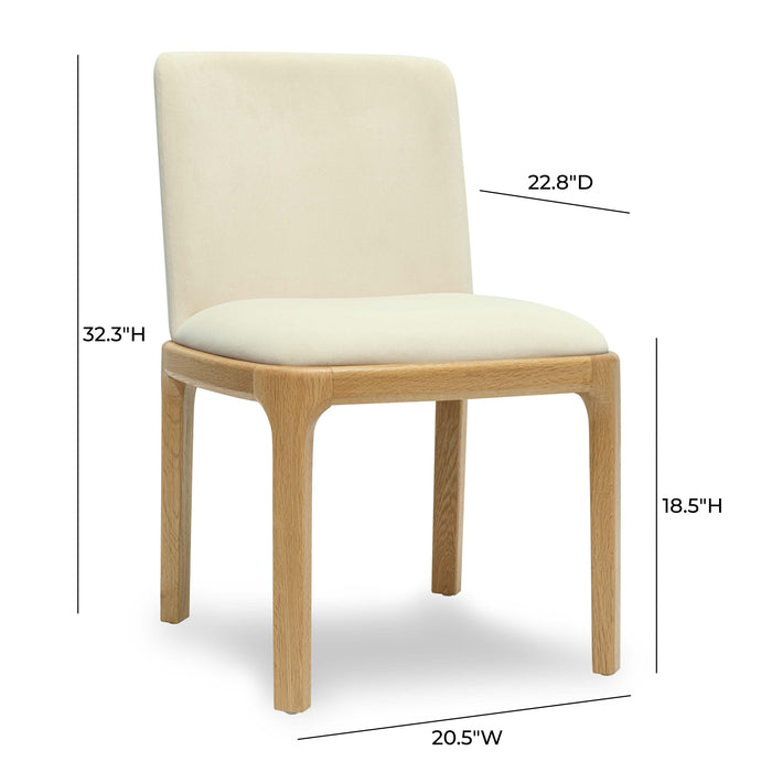 Rebecca Cream Performance Velvet Dining Chair - Home And Beyond