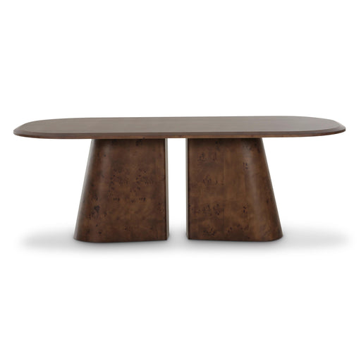 Gladyss Brown Burl Oval 87 inch Dining Table - Home And Beyond