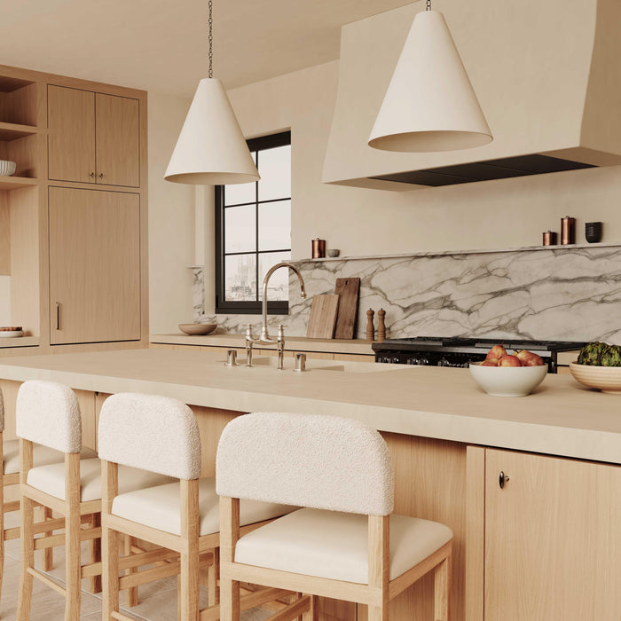 Calla Cream Performance Velvet Counter Stool - Home And Beyond