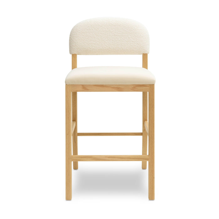 Calla Cream Performance Velvet Counter Stool - Home And Beyond