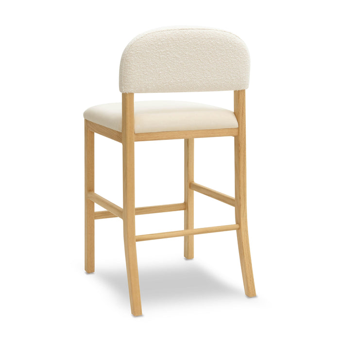 Calla Cream Performance Velvet Counter Stool - Home And Beyond