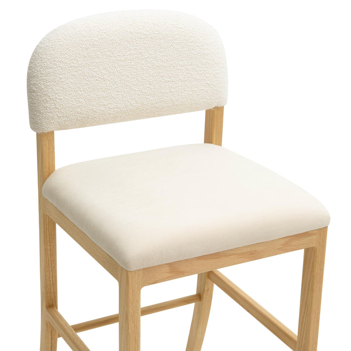 Calla Cream Performance Velvet Counter Stool - Home And Beyond