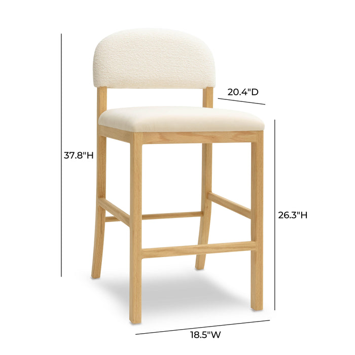 Calla Cream Performance Velvet Counter Stool - Home And Beyond