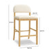Calla Cream Performance Velvet Counter Stool - Home And Beyond