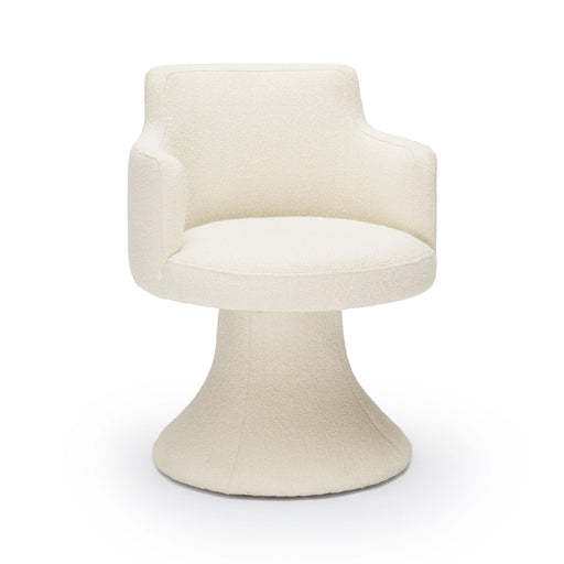 Jeffree Cream Performance Boucle Swivel Dining Chair - Home And Beyond