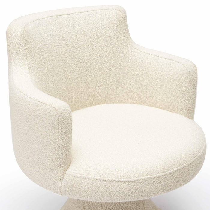 Jeffree Cream Performance Boucle Swivel Dining Chair - Home And Beyond