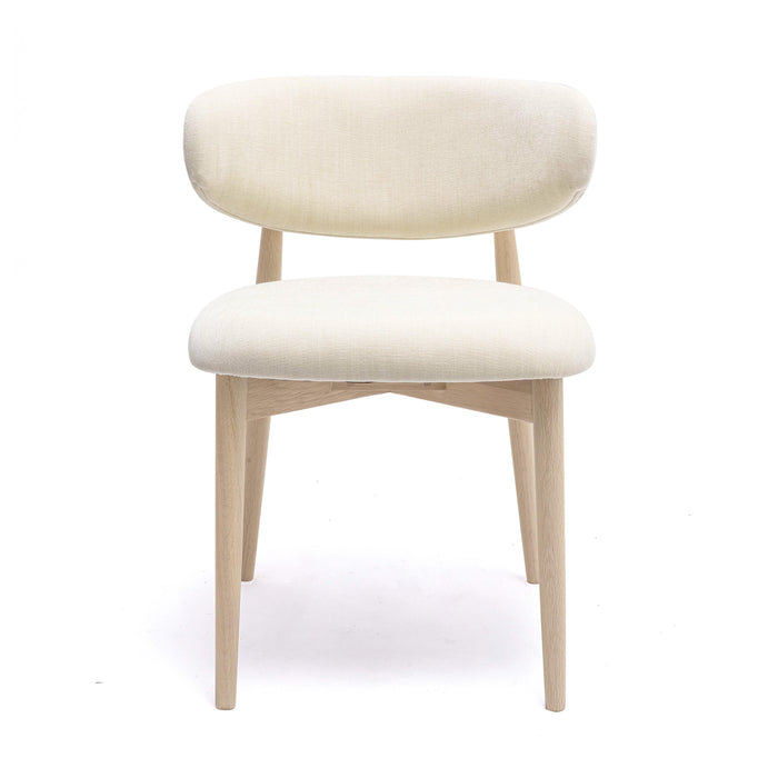 Zinea Cream Performance Textured Velvet Dining Chair - Home And Beyond