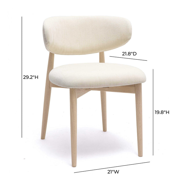 Zinea Cream Performance Textured Velvet Dining Chair - Home And Beyond