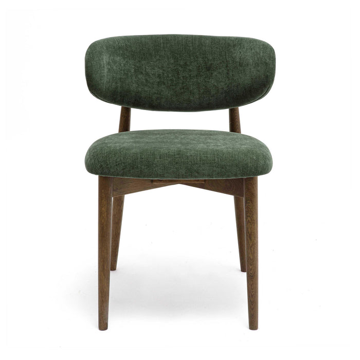 Zinea Forest Green Performance Textured Velvet Dining Chair - Home And Beyond