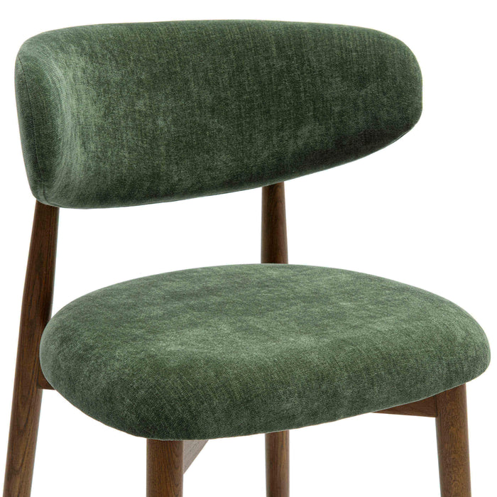 Zinea Forest Green Performance Textured Velvet Dining Chair - Home And Beyond